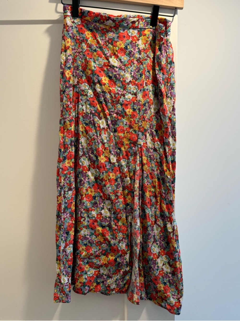 Floral Midi Skirt with Slit